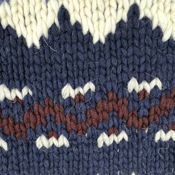 Vintage Gypsy Rose Cream/Navy Long Sleeve Fair Isle Pullover Wool Sweater LG/XL - Picture 10 of 10